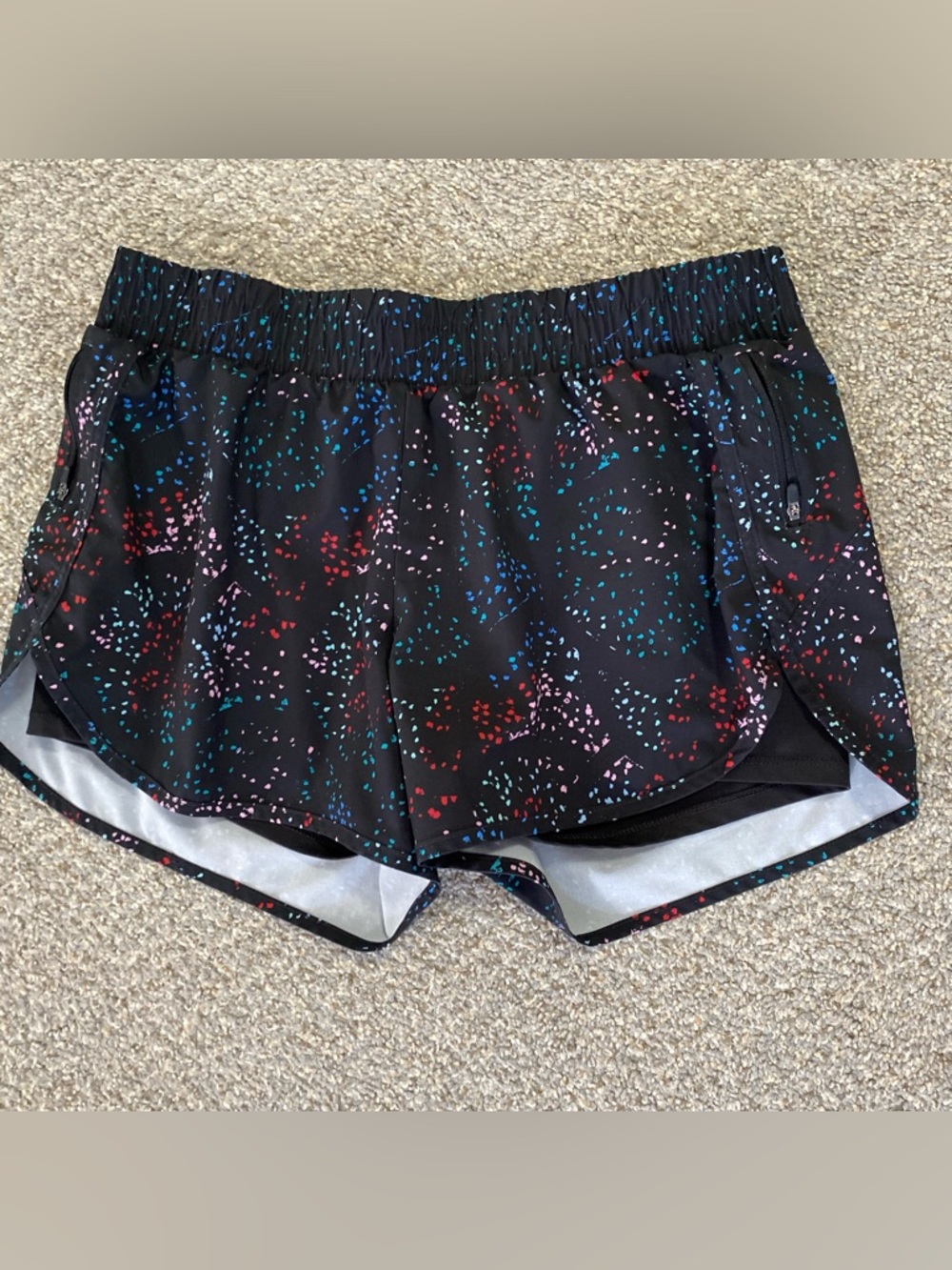 Avia Shorts Womens L Lined Pull On Stretch Athletic Running Zip Pockets EUC